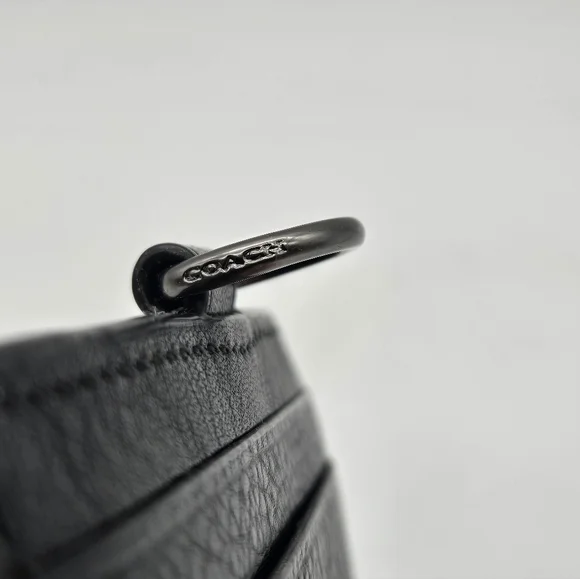 Coach Pebbled Black Leather Card Holder - Picture 3 of 3